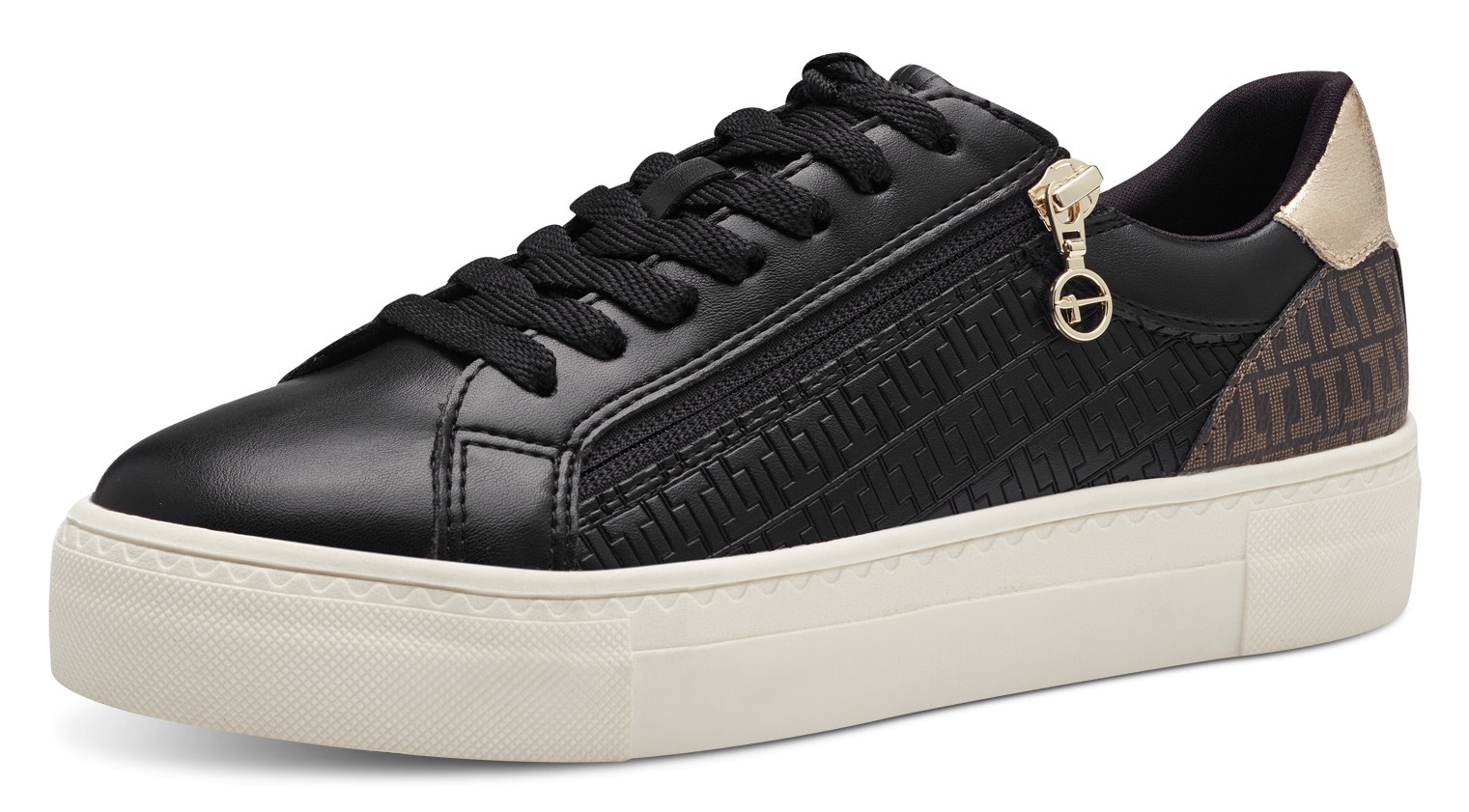 Tamaris Plateausneaker  , Freizeitschuh, Halbschuh, Schnürer mit Besätzen und Glitzerdetails
