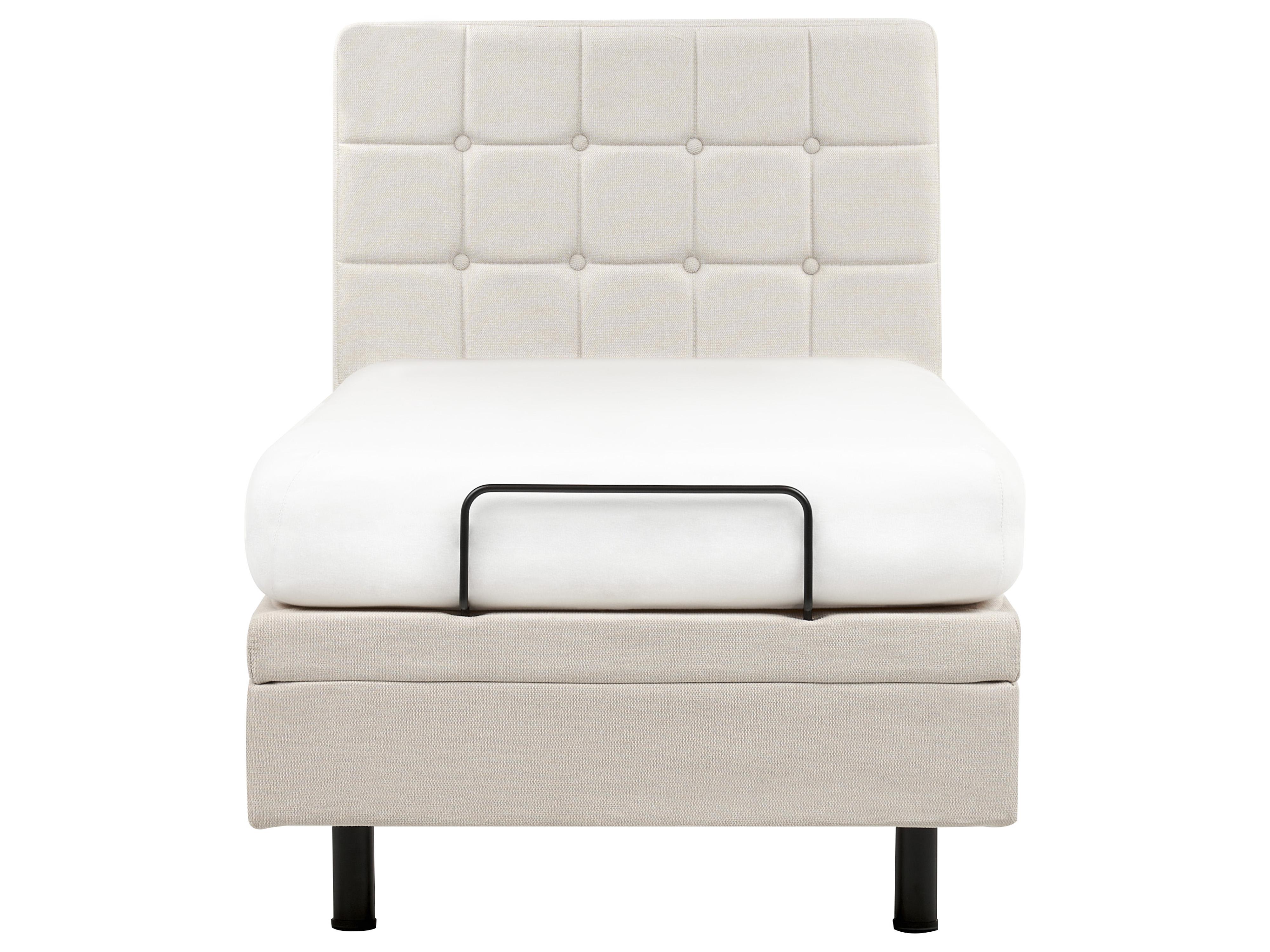 Verstelbaar bed Stof DUKE 90 x 200 cm Lichtbeige