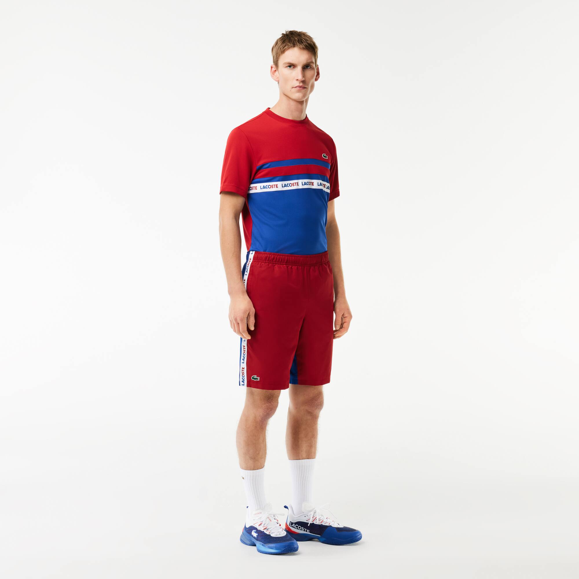Tennis-Shorts mit Logostreifen Bermudas - Rot - Lacoste - Herren