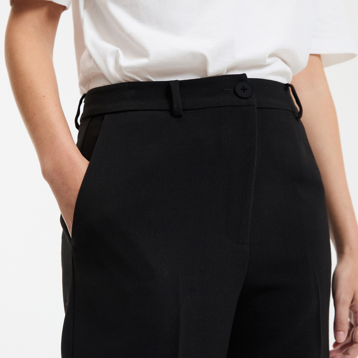 COLEÇÃO LA REDOUTE<br>Calça reta de cintura alta, comprimento 7/8