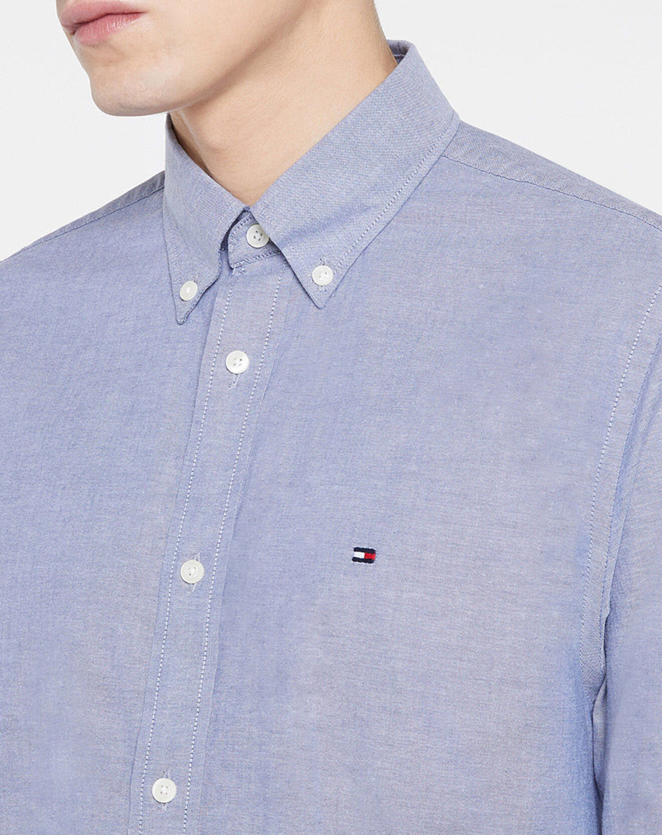 Tommy Hilfiger Chemise droite Refined Oxford Flex bleue