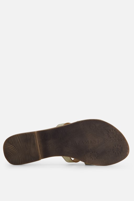 Lazamani Slippers goud Leer