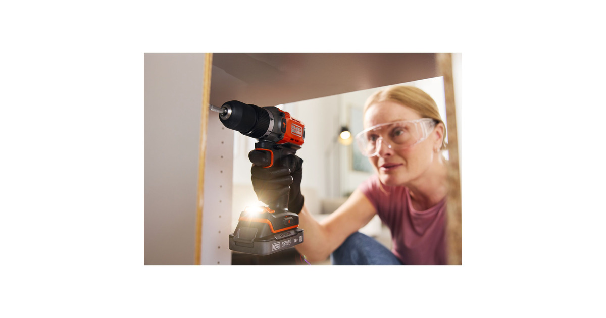 BLACK+DECKER18V Schroefklopboormachine + 18V Oscillerende Multitool Bundel  (Zwart/oranje)