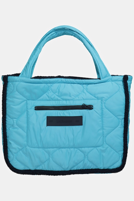 Wende-Shopper, glatte Stepp-Seite/Webpelz-Seite