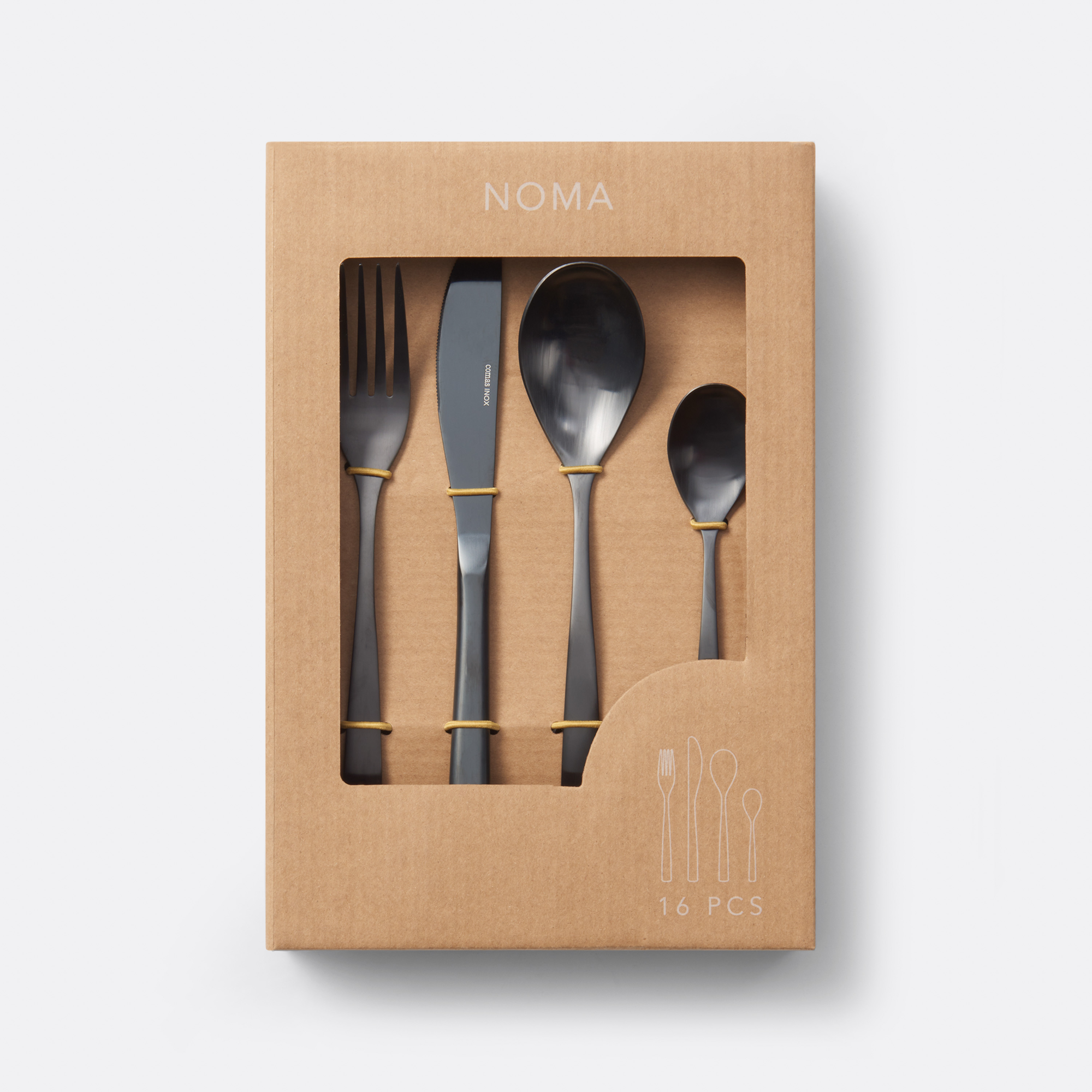 Bestekset Noma zwart 16-delig