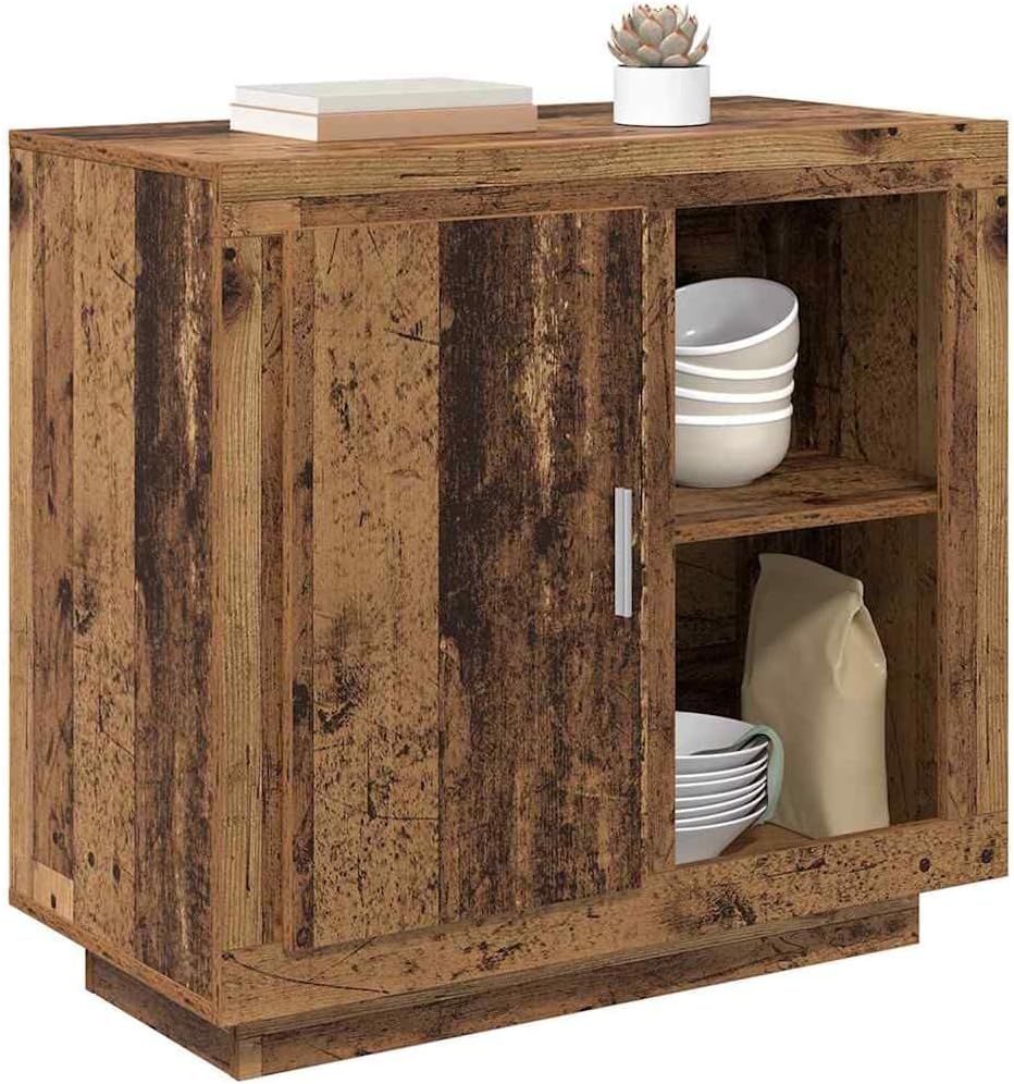 Sideboard Altholz, 80x40x75 cm, Holzwerkstoff, Kommode für Wohnzimmer, Flurschrank mit Stauraum, robuste Aufbewahrung