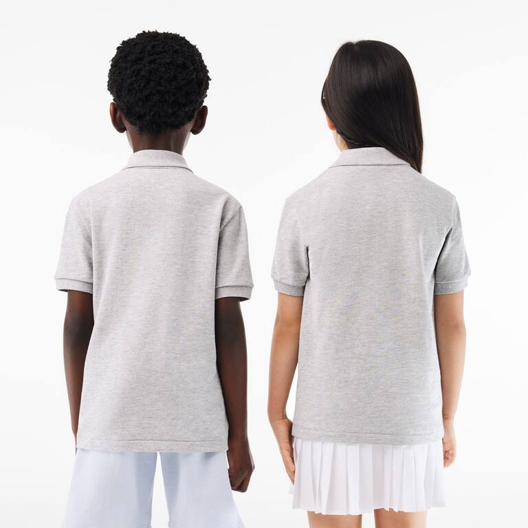 Polo enfant Lacoste regular fit en petit piqué uni Polos - Gris - Lacoste - Enfant