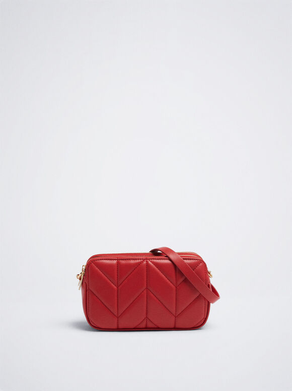Bolsa transversal com corrente - Vermelha