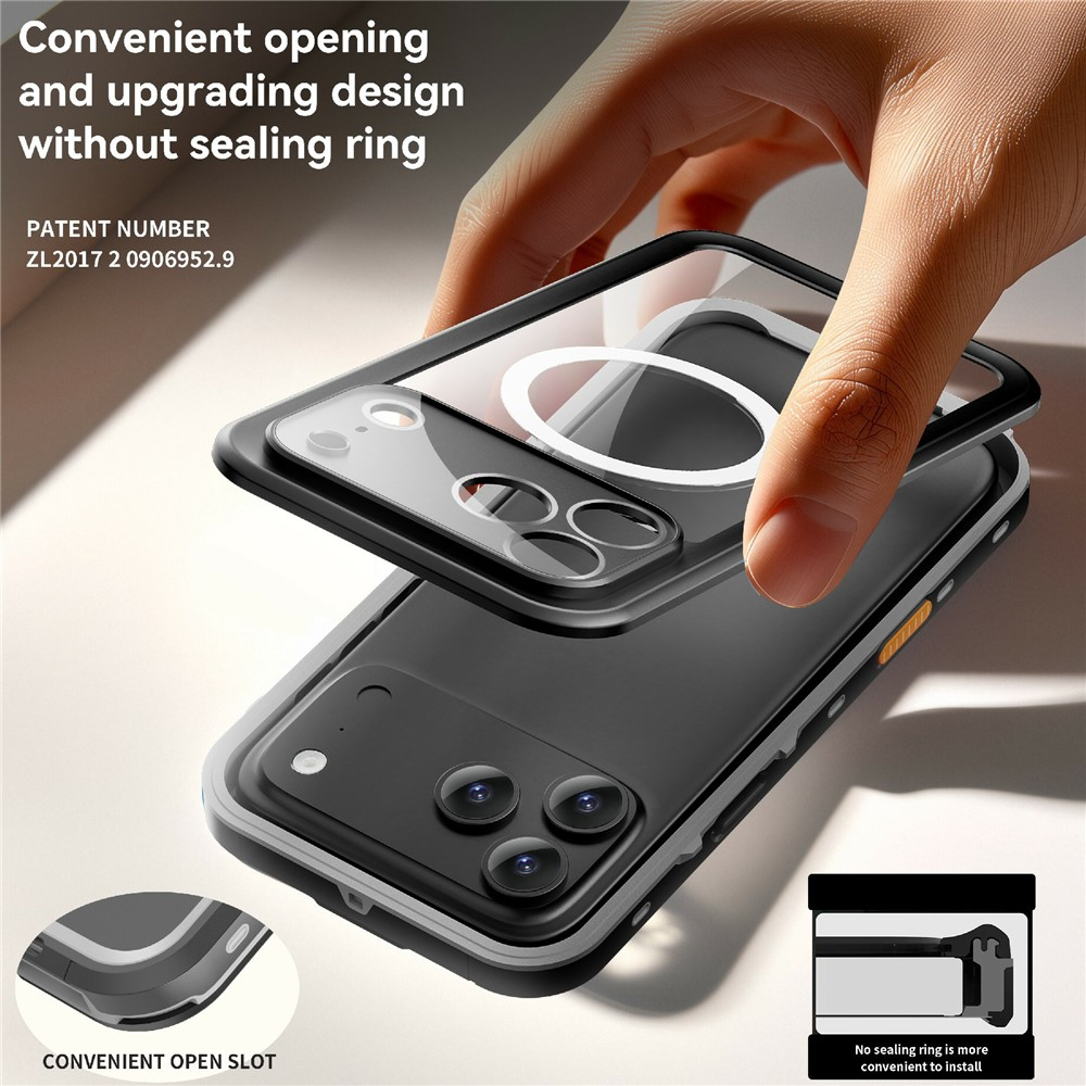 iPhone 17 Pro Max Wasserfeste MagSafe Outdoor Schutz Hülle (IP68) - Schwarz / Transparent