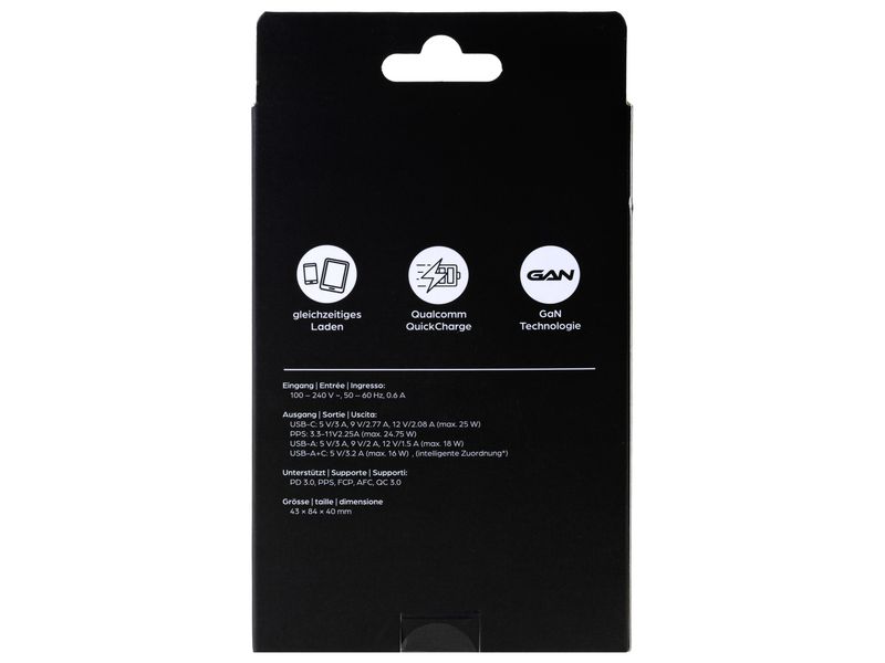 onit USB-Wandladegerät Dual 1C1A 25 W GaN Weiss Ladeadapter mit einem USB-C- und einem USB-A-Port