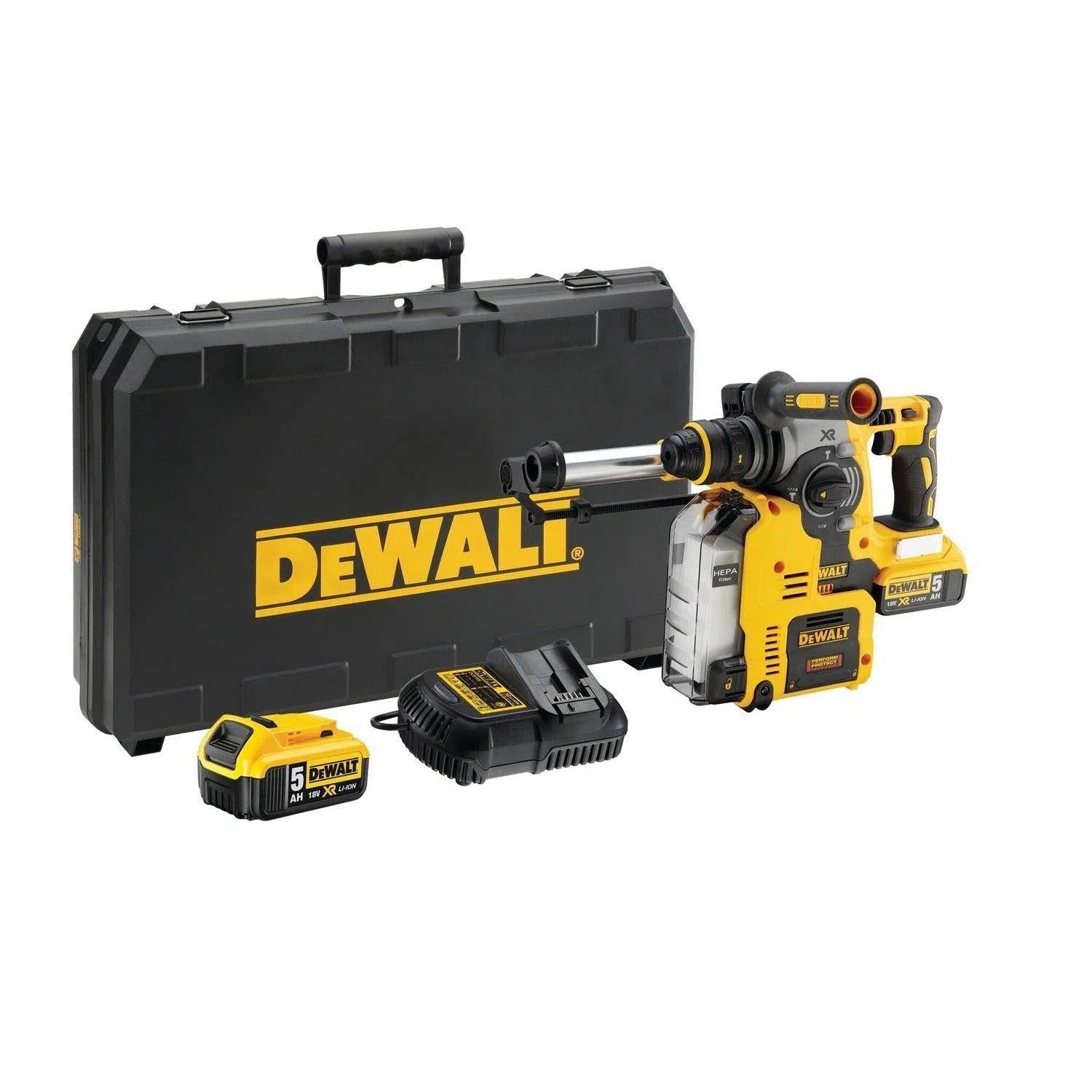 DeWALT DCH275P2 Accu combihamer SDS-Plus 2,1J   snelwisselboorkop   stofafzuiging 18V XR 5.0Ah in koffer