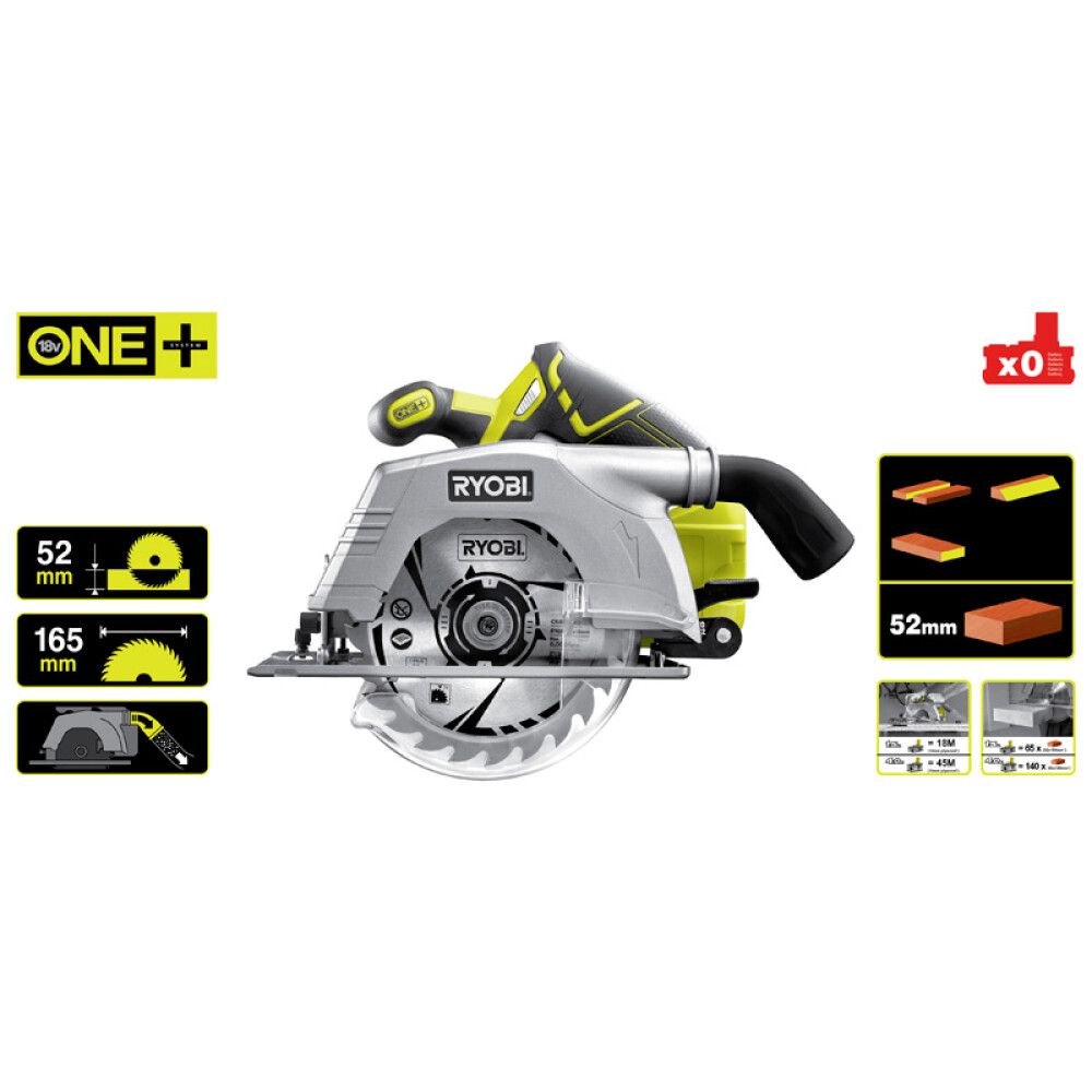 SIRKELSAG RYOBI R18CS-0 ONE + 18V UTEN BATTERI
