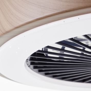 Brilliant plafondventilator Slimline met lamp en RGB functie 40W hout