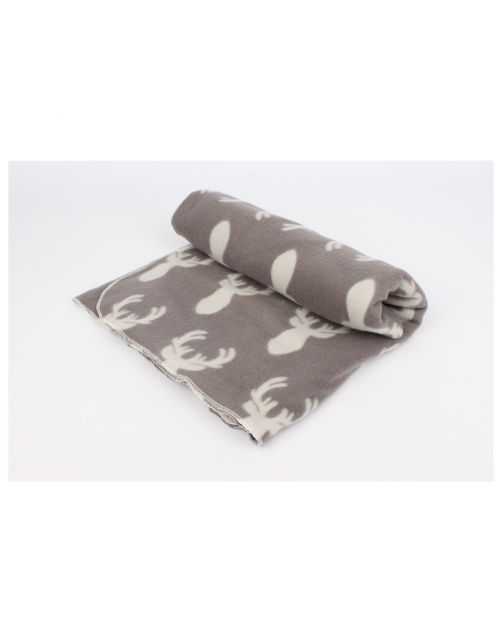 Adori Fleece Deken Met Print - Hondendeken - 140x100 cm Grijs Kerst