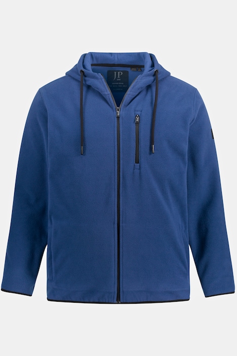 Fleecejacke, Kapuze, Zipptasche, bis 8 XL