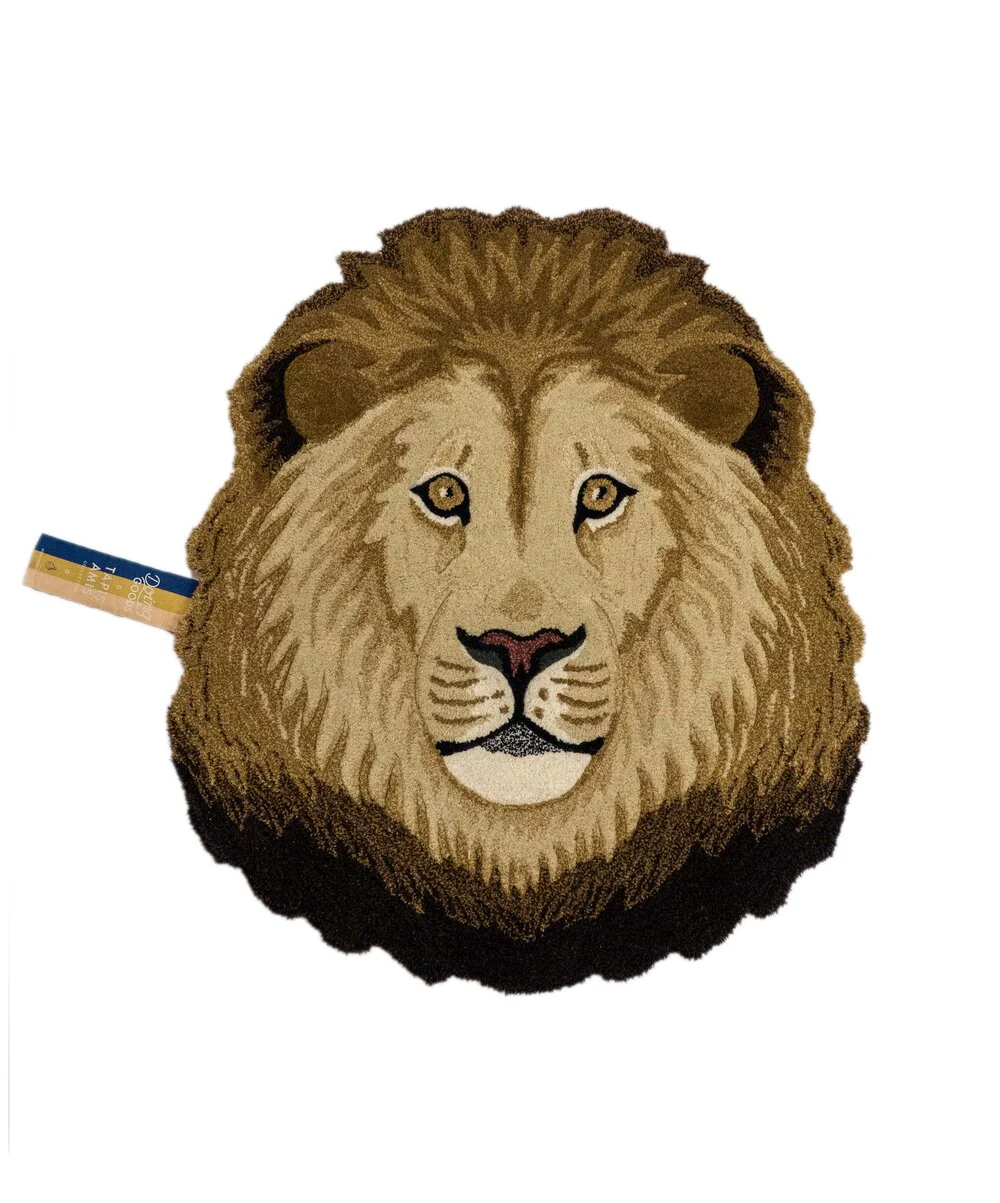 Doing Goods  Ari Lion head gulvtæppe, Large - Brown