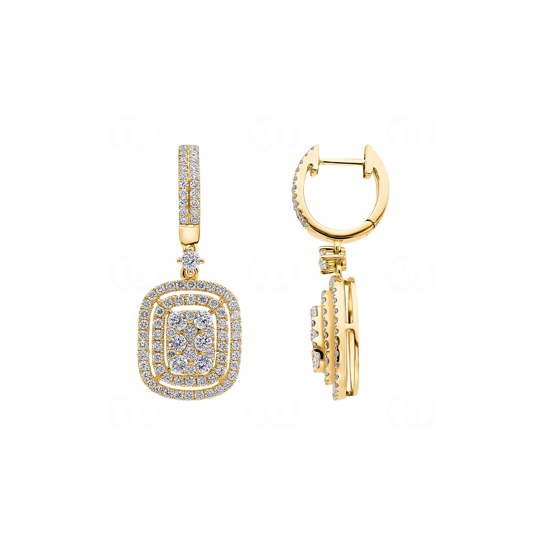1.60 Karat Diamantohrhänger 750/18 K Gelbgold