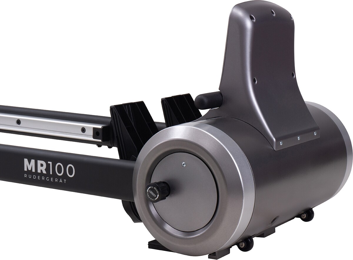 Miweba Sports Rudergerät MR100, Rudermaschine kompakt, Schaumstoff-Sitz, Display, Magnetbremse (Grau)