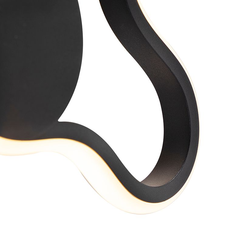 Moderne wandlamp zwart incl. LED - Plomp