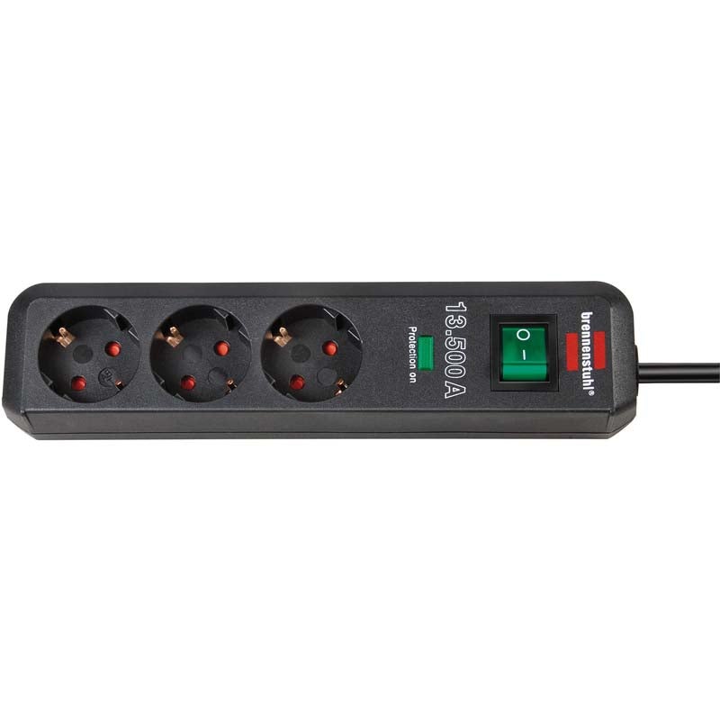 Brennenstuhl ECO-Line 1158820315 3-voudige stekkerdoos met overspanningsbeveiliging 1.5m