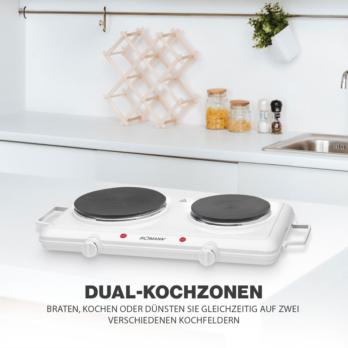BOMANN Doppelkochplatte DKP 5028 CB weiß