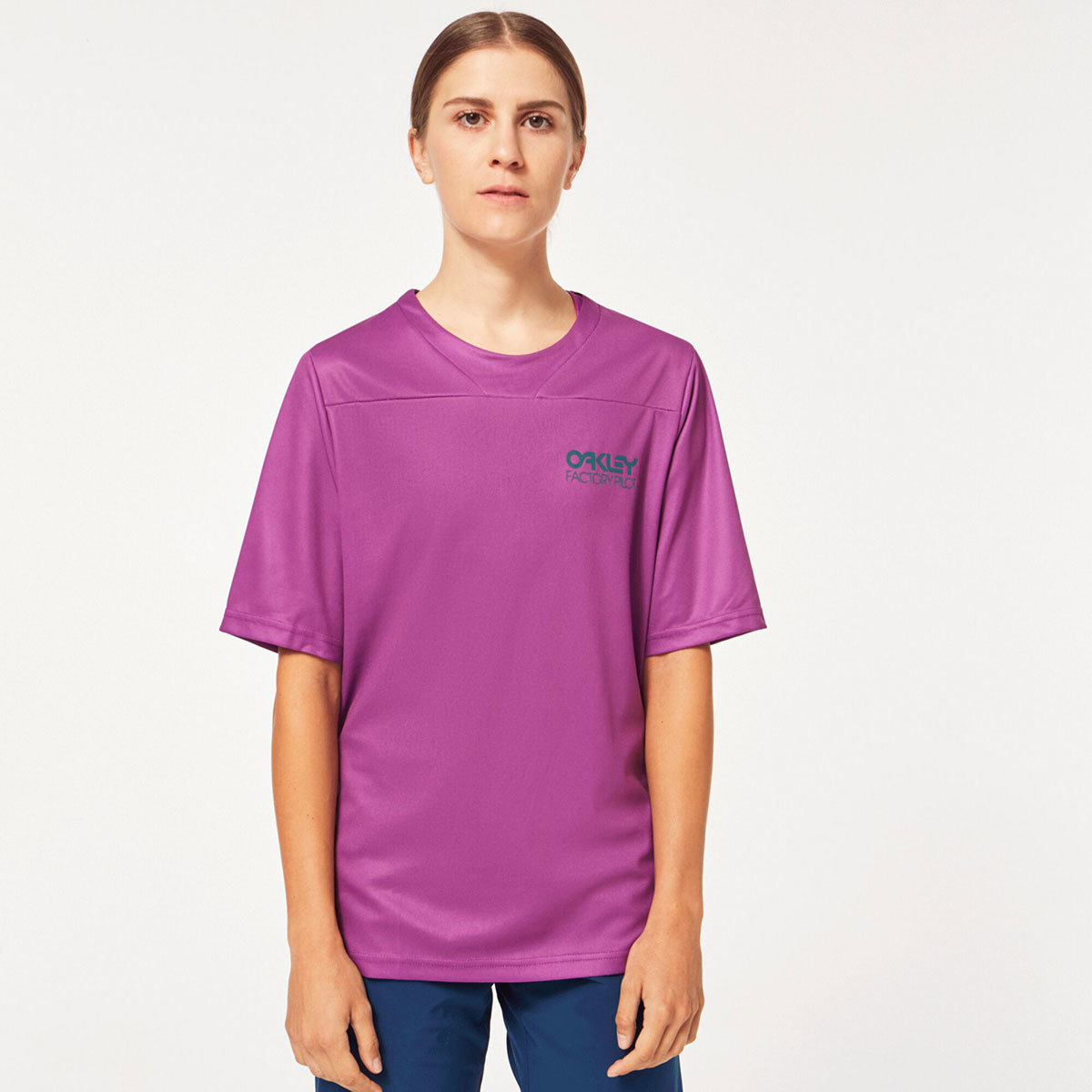 Oakley Factory Pilot Lite II MTB Fietsshirt Korte Mouwen Paars Dames
