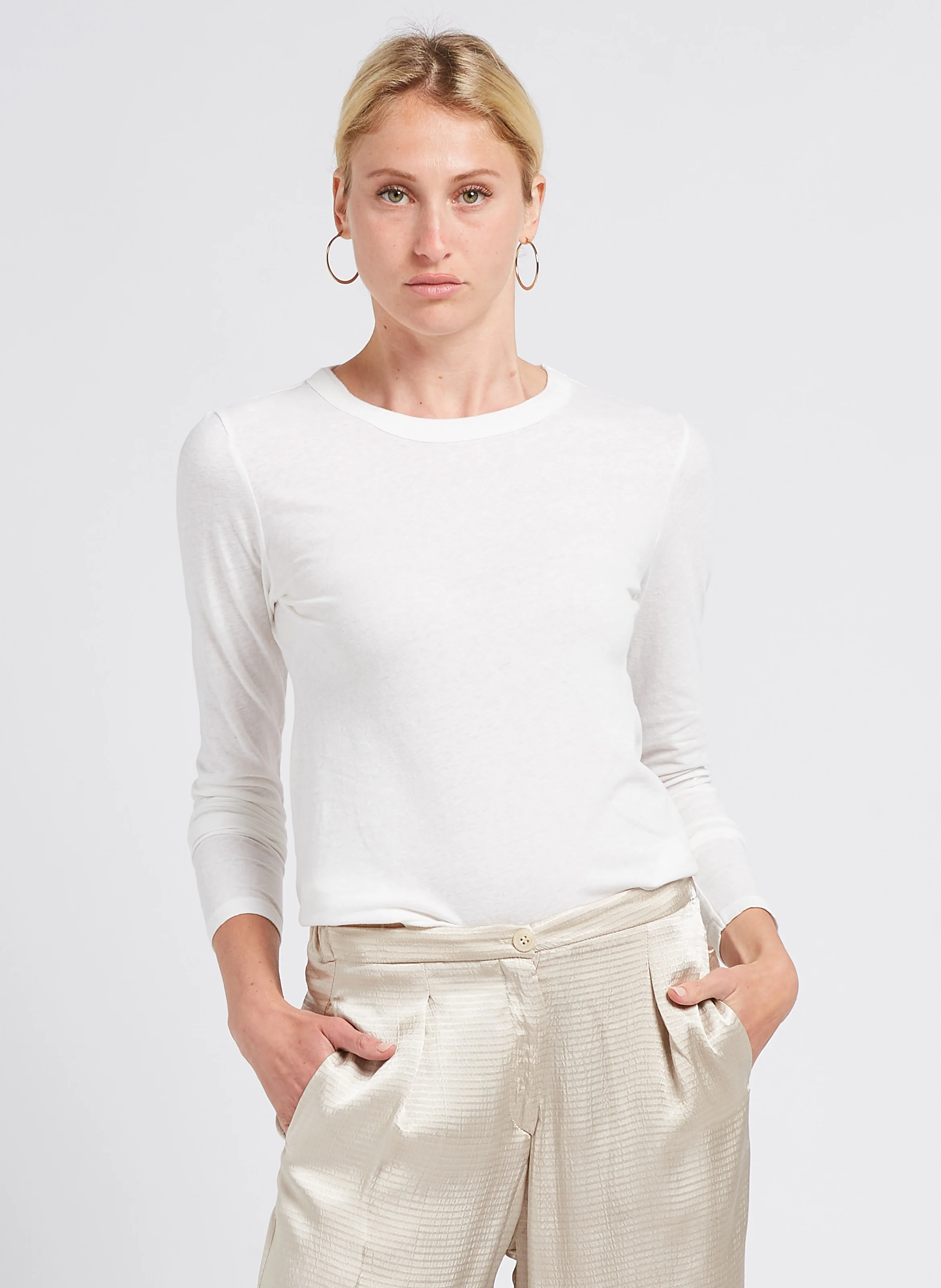 GAMIPY - Tee-shirt à col rond en coton | Blanc