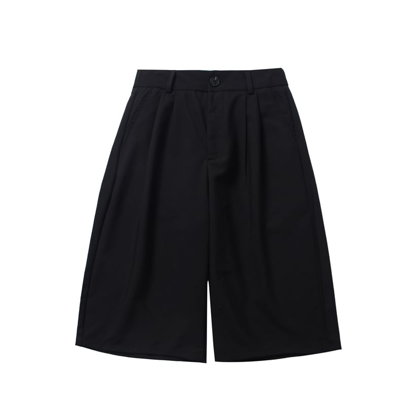Adotuastic - Capri-broek met middelhoge taille en effen stof