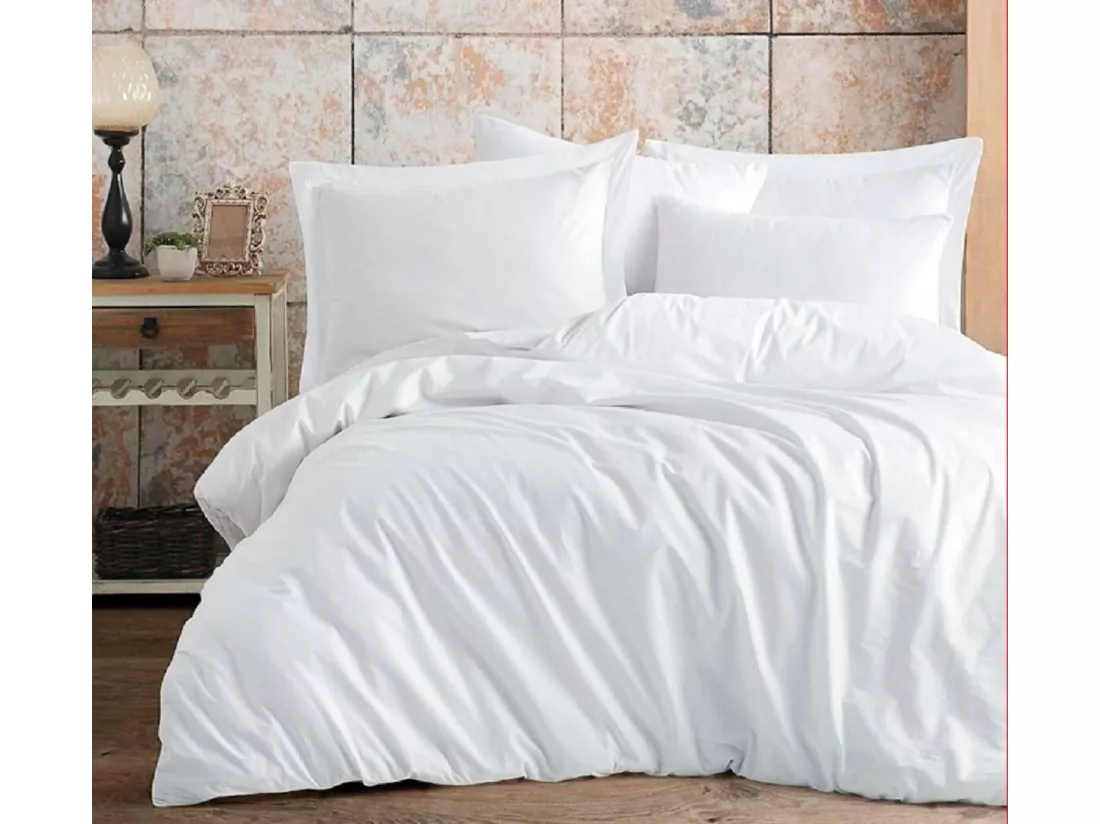 Parure de lit blanche unie 260 x 240 cm