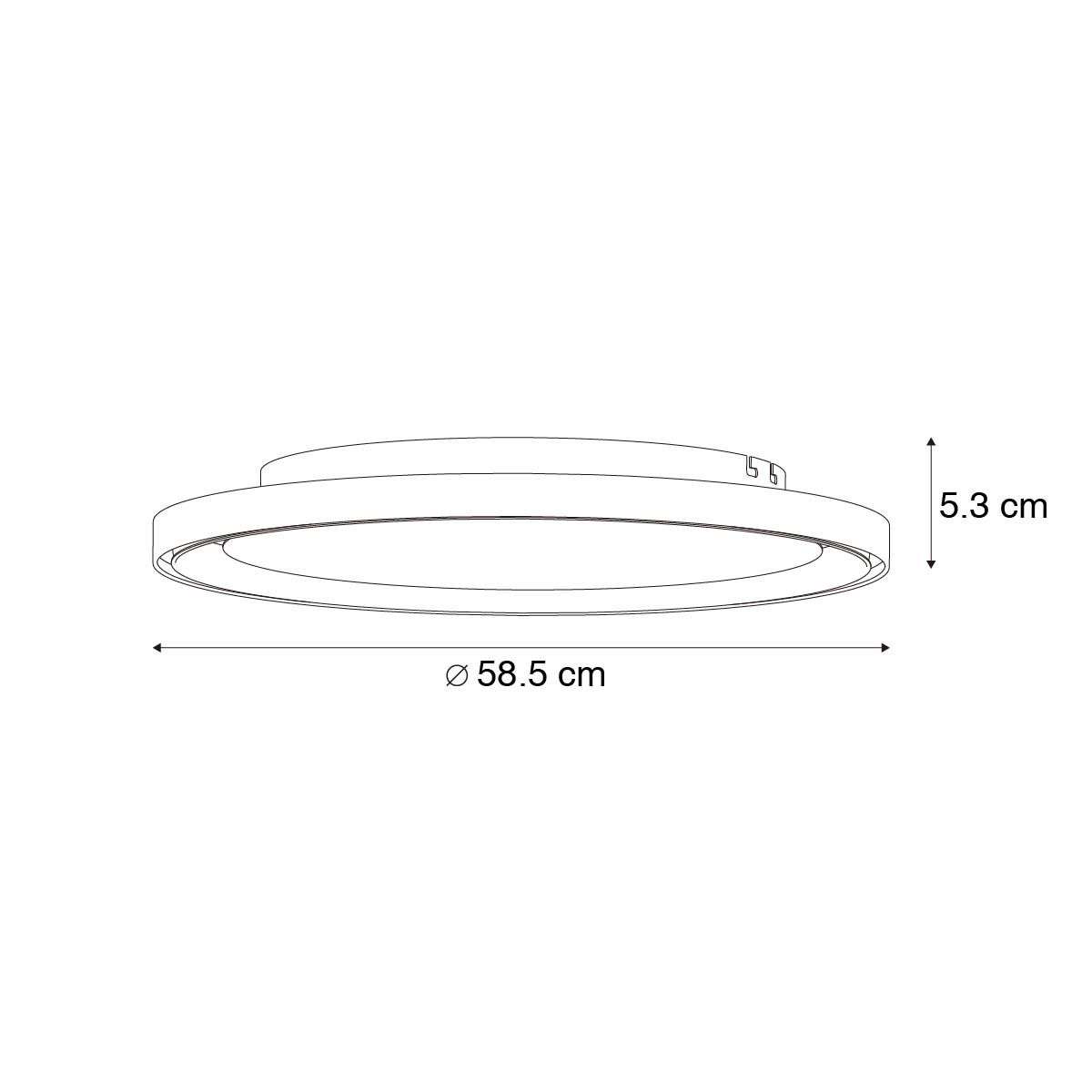 Plafondlamp messing 60 cm incl. LED 3-staps dimbaar - Zlatan