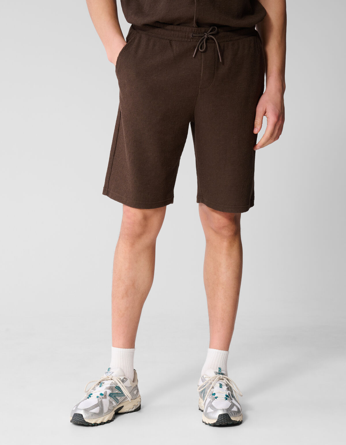 Rib Short Donkerbruin