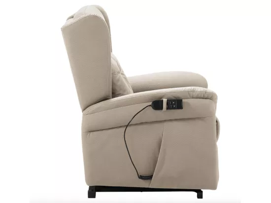 Fauteuil de relaxation et releveur électrique 2 moteurs tissu Kalone-Couleur Beige
