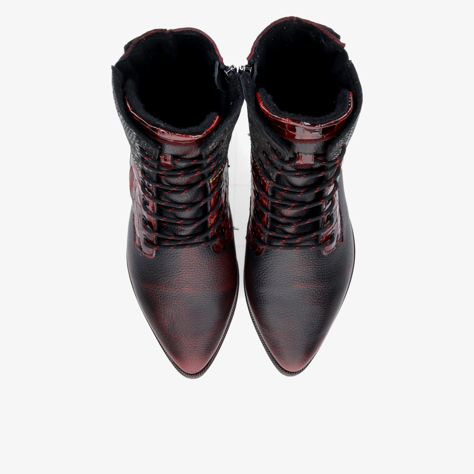 SIMEN Damen Schnürstiefeletten rot