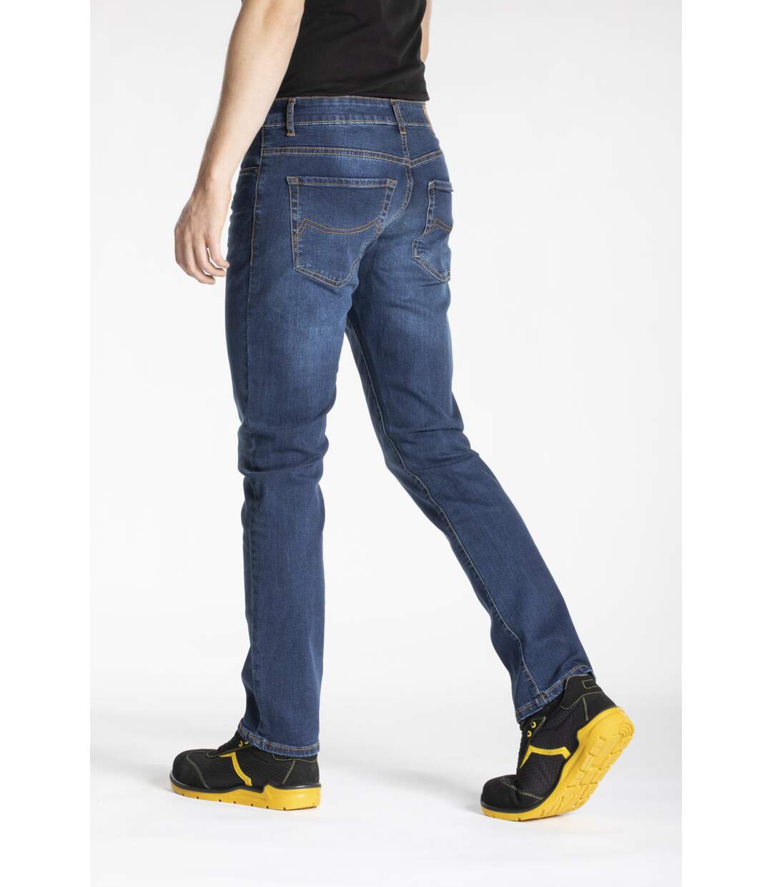 Jeans de travail coupe droite confort denim brossé stretch WORK8 DENIM