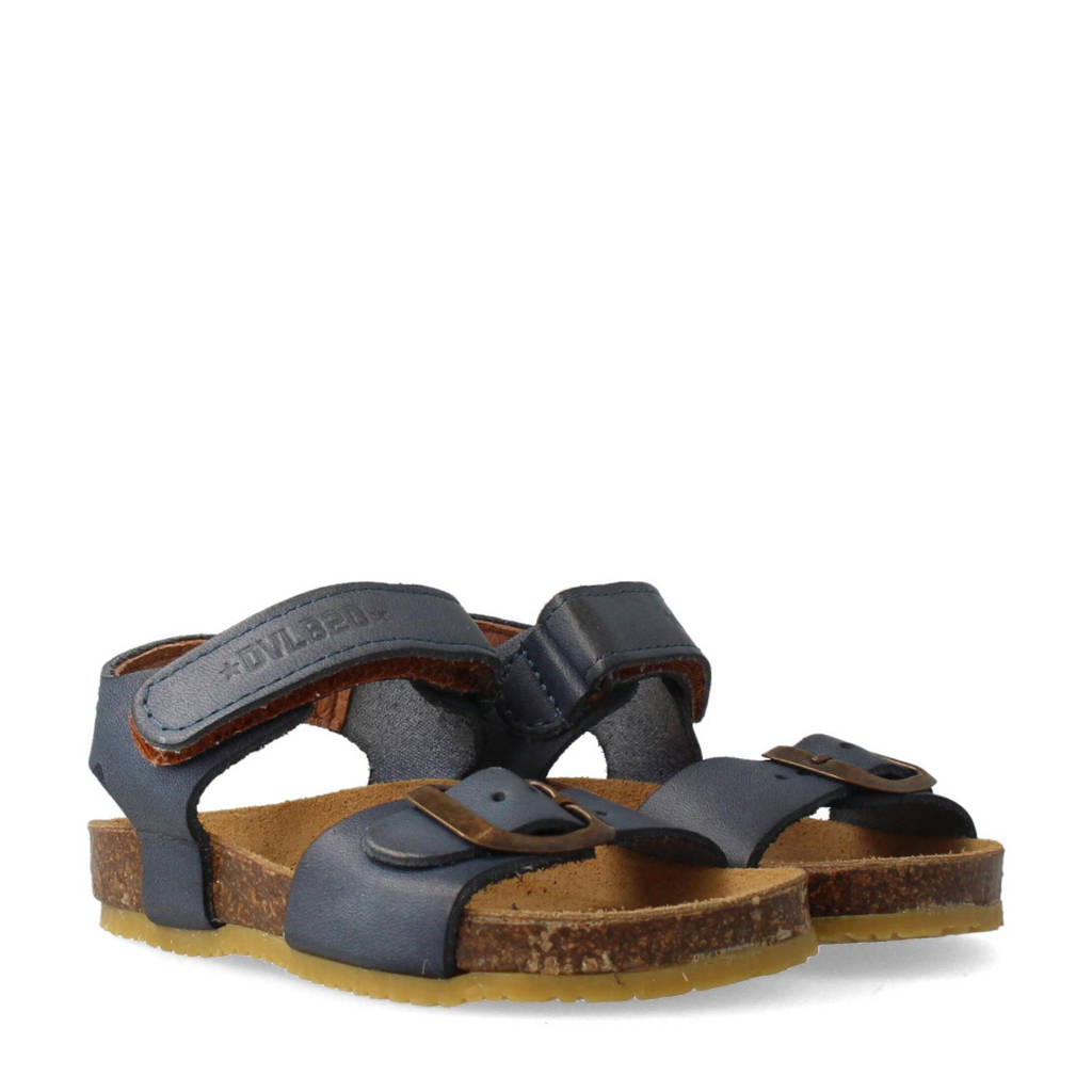 Develab leren sandalen blauw