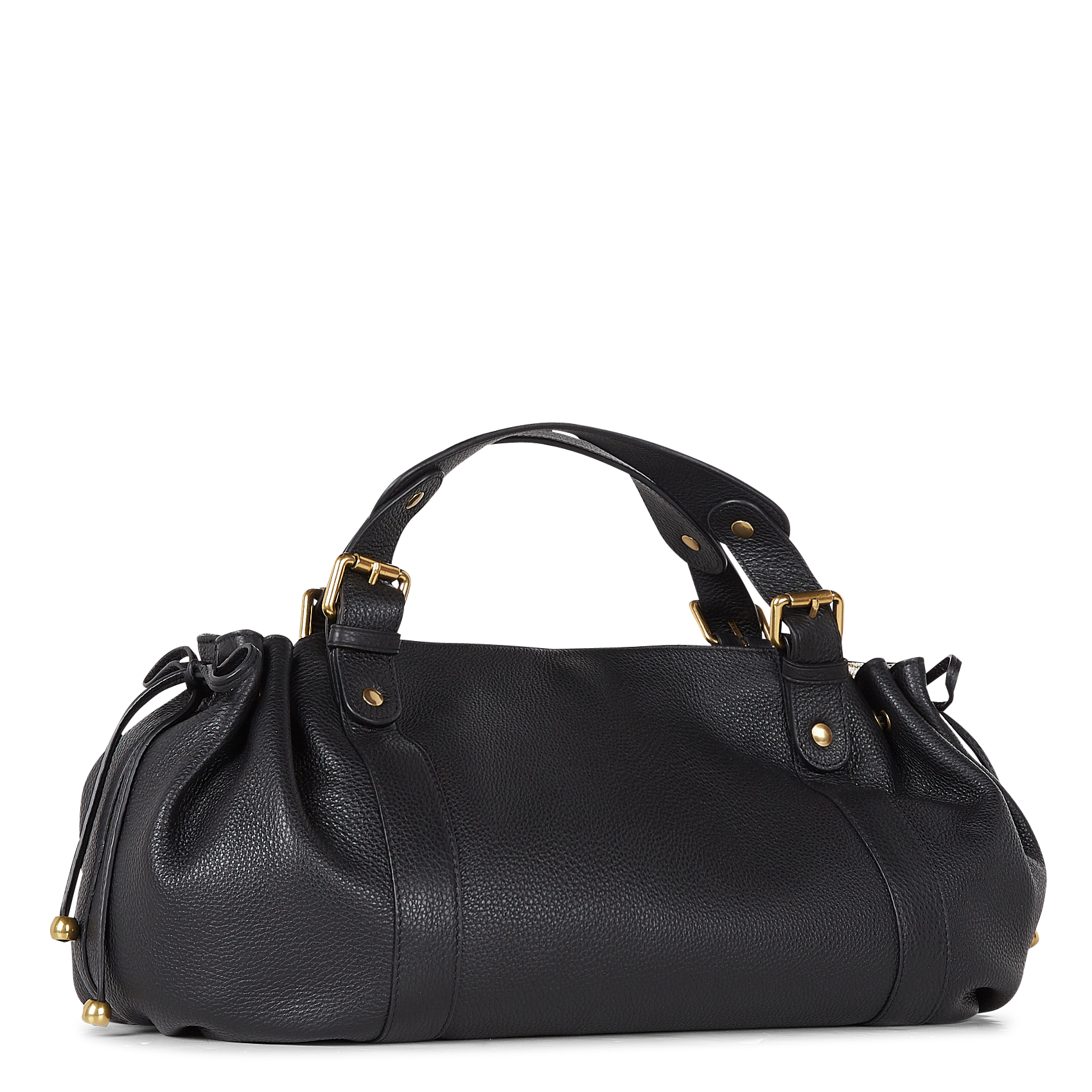 24H - Sac porté main en cuir grainé | Noir