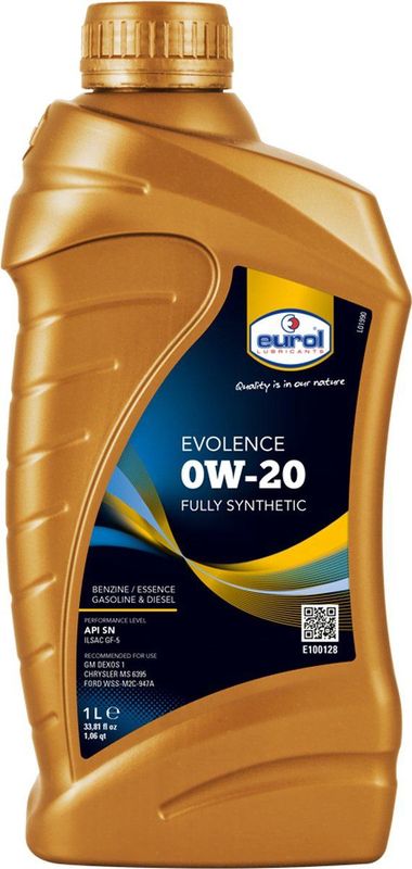 Eurol - Evolence - Motorolie - 0W20 - 1L - Volsynthetisch