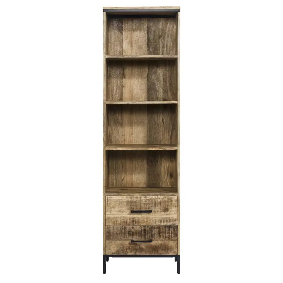 Boekenkast Trevor - mangohout - 55x190x40 cm