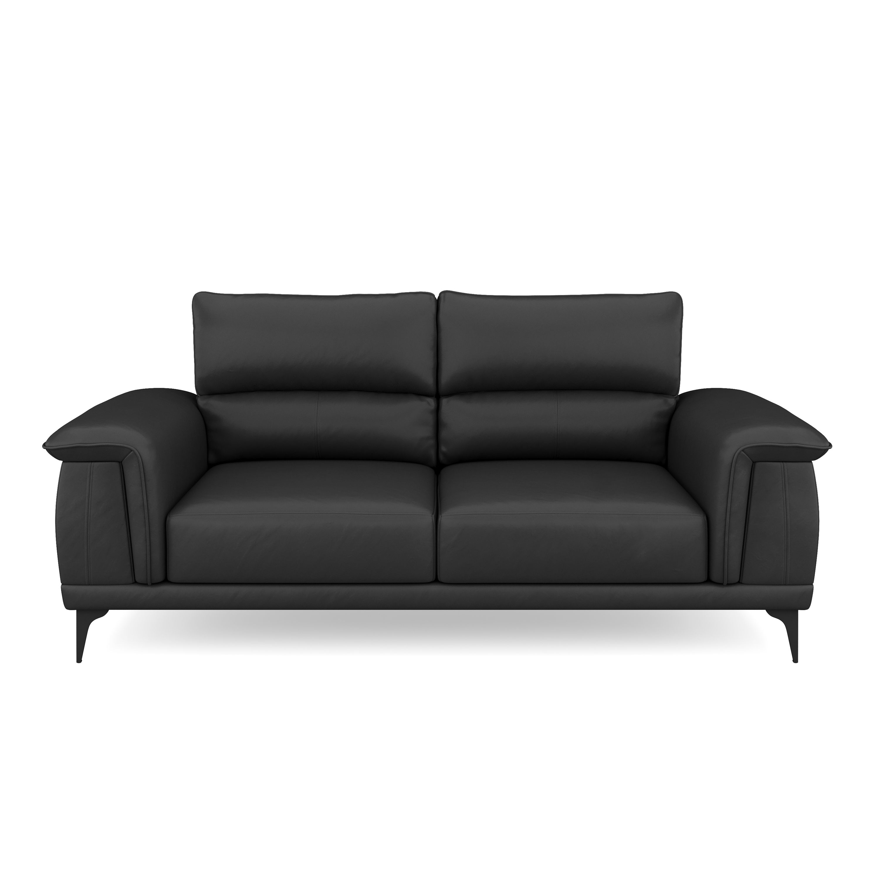 Sofa Leder GAVIN 3-Sitzer schwarz