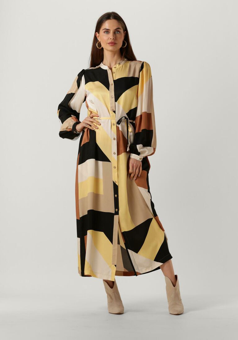 SUMMUM multi summum midi jurk dress graphic lines