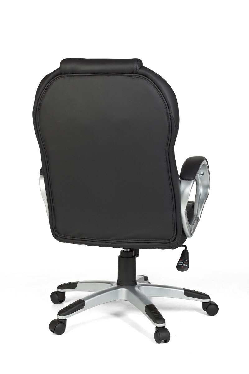 KADIMA DESIGN Chefsessel PALERMO, Lendenwirbelstütze, Wippmechanik, Nylon-Fußkreuz, schwarz/braun