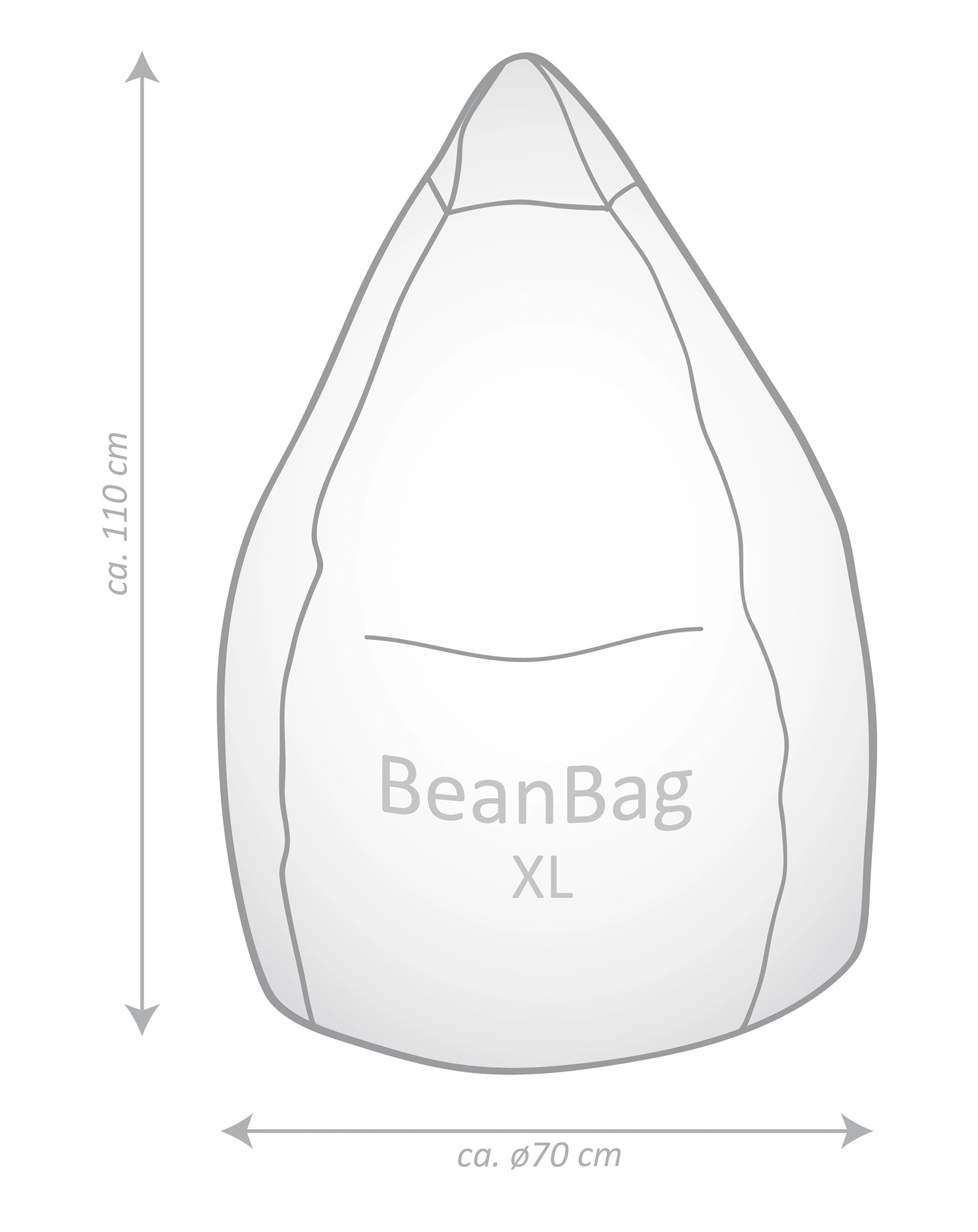 Sitzsack BeanBag EASY XL (Farbe: grau)
