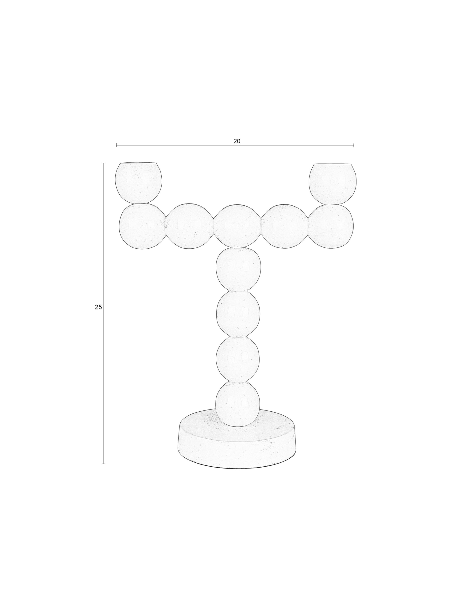 Kandelaar BUBBLES TWO zilver
