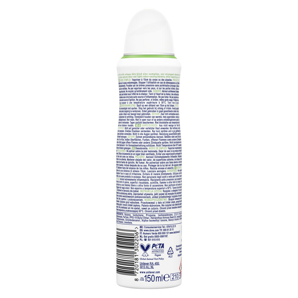 6x Dove Deodorant Spray Cucumber & Green Tea150 ml