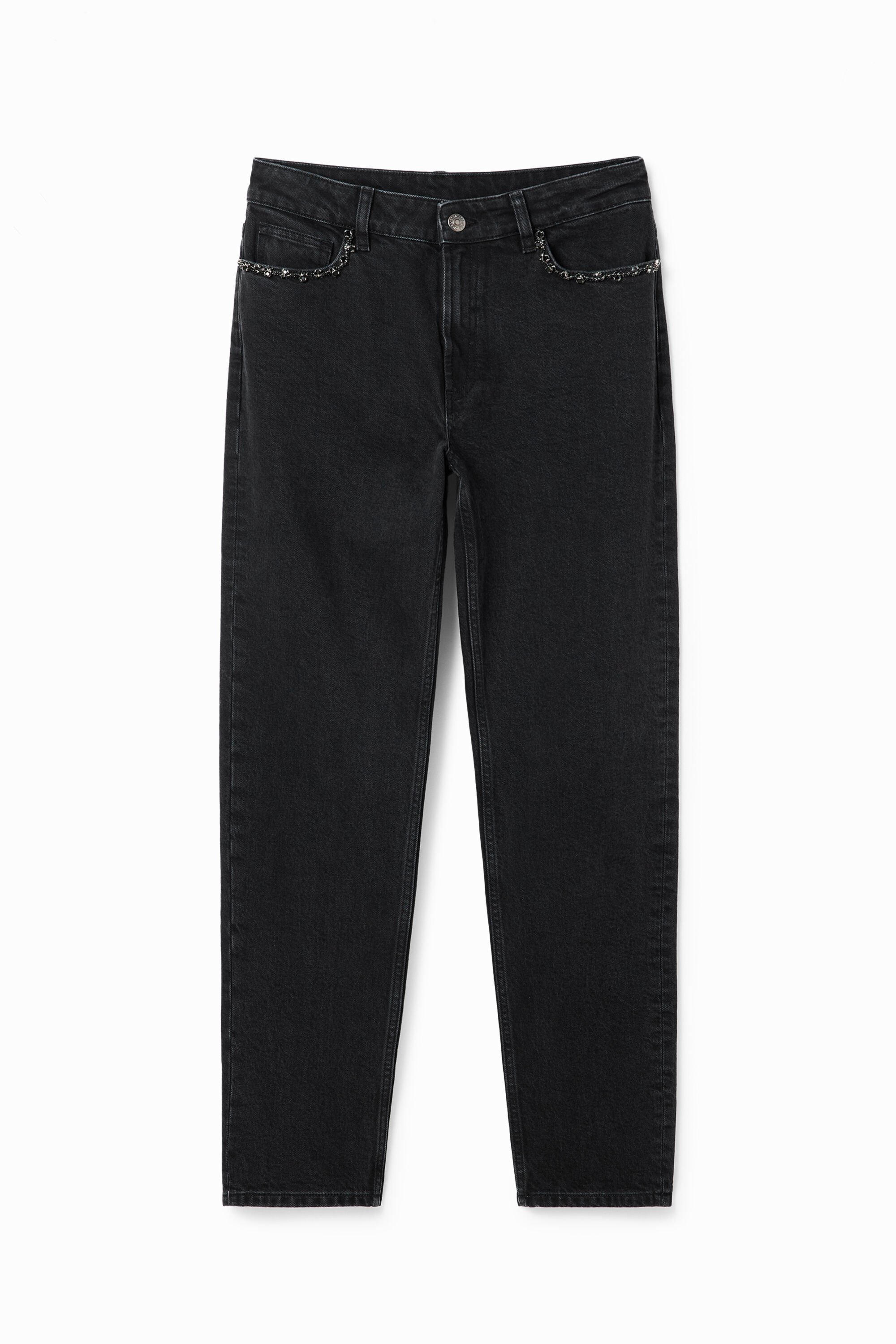 Jean droit strass