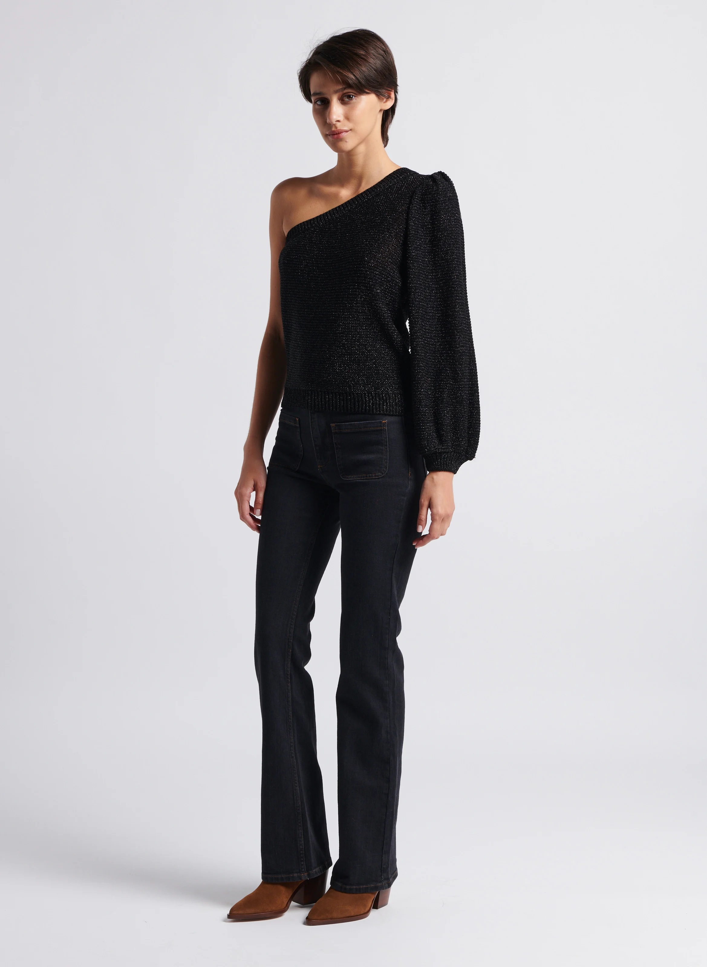 ROSS - Pantalon boot-cut en jean | Noir