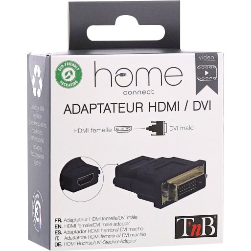 Adaptateur bi-directionnel t'nb hdmi-dvi prise en charge de la resolution jusqu'a      1080p full hd coloris noir