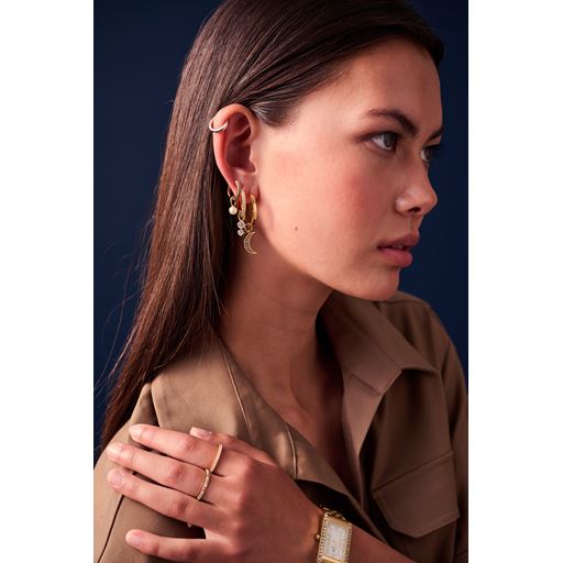 Sif Jakobs Jewellery Circolo Due Ørerings Vedhæng, Guld/Hvid