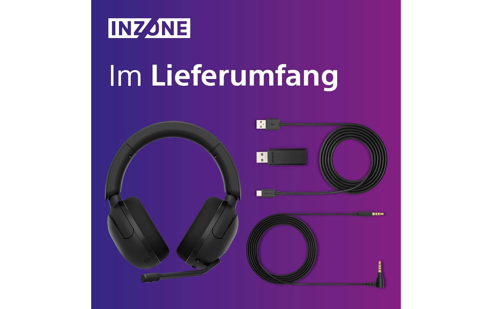 Headset INZONE H5 Schwarz<br>Leichtes, weiches und kabelloses Gaming-Headset