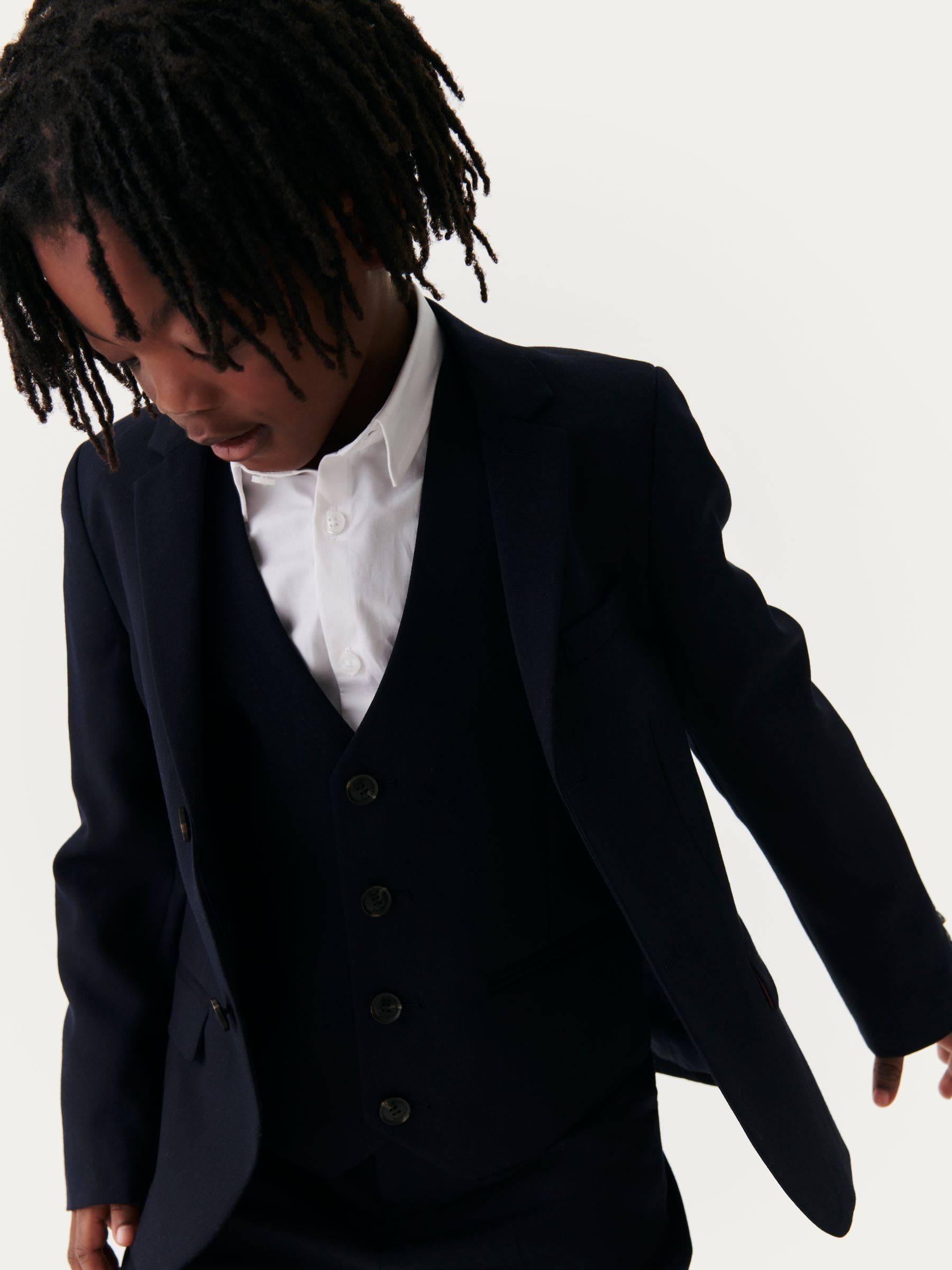 Paul Smith - Junior marineblauw net herenvest voor jongens